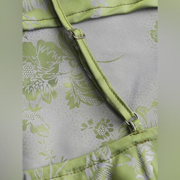 CIDER | Green Floral Cowl Neck Split Midi Dress - Picture 12 of 15